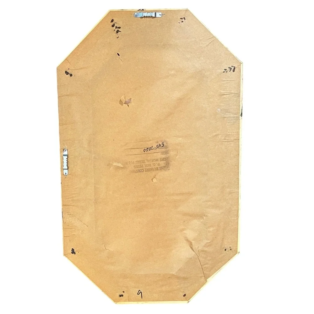 Bombay Company Octagon Wall Mirror Gold Black Vintage Regency 545 7030